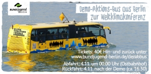 Bus zur Demo "Klima retten - Kohle stoppen!" bei der Weltklimakonferenz in Bonn